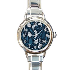 Pattern Flower Texture Round Italian Charm Watch by Pakjumat