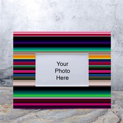 Horizontal Lines Colorful White Tabletop Photo Frame 4 x6  by Pakjumat