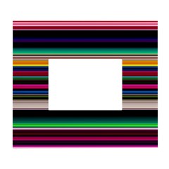 Horizontal Lines Colorful White Wall Photo Frame 5  X 7  by Pakjumat