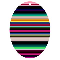 Horizontal Lines Colorful Uv Print Acrylic Ornament Oval by Pakjumat