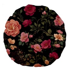 Flower Pattern Large 18  Premium Round Cushions by Pakjumat