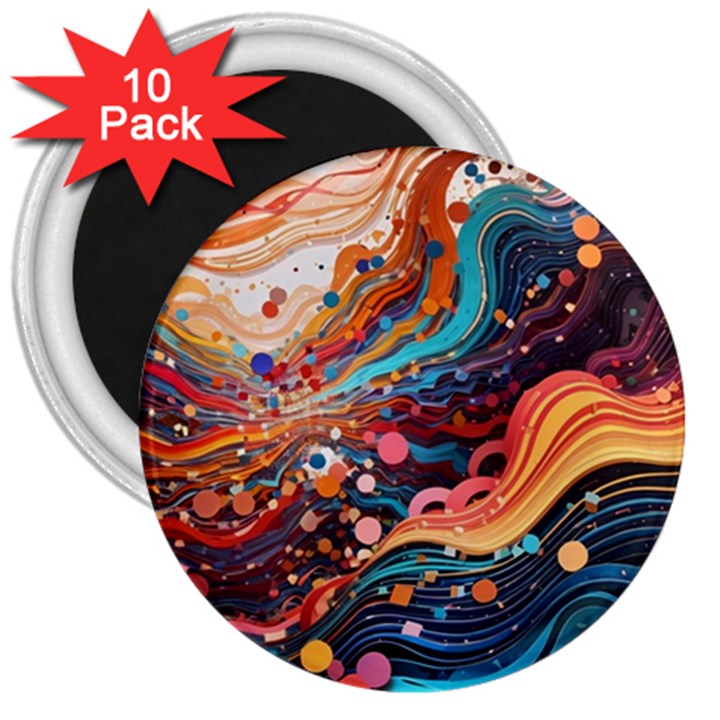 Pattern Abstract 3  Magnets (10 pack) 