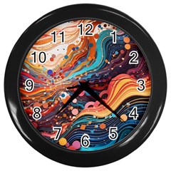 Pattern Abstract Wall Clock (Black)