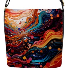 Pattern Abstract Flap Closure Messenger Bag (S)