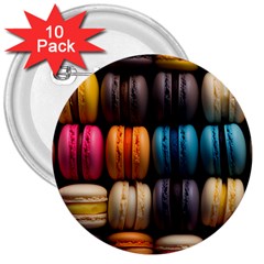 Macaroon Sweet Treat 3  Buttons (10 Pack)  by Pakjumat