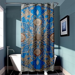 Flower Mandala Pattern Shower Curtain 36  X 72  (stall)  by Pakjumat