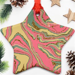 Pattern Glitter Pastel Layer Star Ornament (two Sides) by Pakjumat