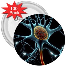 Organism Neon Science 3  Buttons (100 Pack)  by Pakjumat