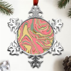 Pattern Glitter Pastel Layer Metal Small Snowflake Ornament by Pakjumat