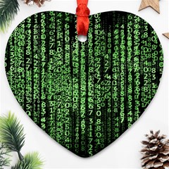 Matrix Technology Tech Data Digital Network Heart Ornament (two Sides) by Pakjumat