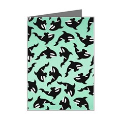 Orca Killer Whale Fish Mini Greeting Card by Pakjumat