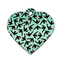 Orca Killer Whale Fish Dog Tag Heart (two Sides) by Pakjumat