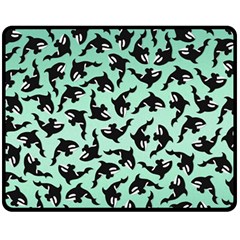 Orca Killer Whale Fish Fleece Blanket (medium) by Pakjumat