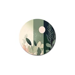 Spring Floral Plants Foliage Minimal Minimalist Golf Ball Marker by Pakjumat