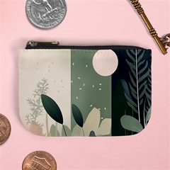 Spring Floral Plants Foliage Minimal Minimalist Mini Coin Purse by Pakjumat