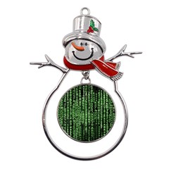 Matrix Technology Tech Data Digital Network Metal Snowman Ornament by Pakjumat