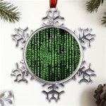 Matrix Technology Tech Data Digital Network Metal Large Snowflake Ornament Front