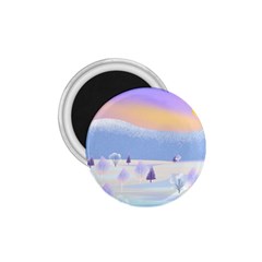 Vector Winter Landscape Sunset Evening Snow 1 75  Magnets by Pakjumat