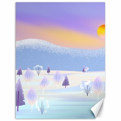 Vector Winter Landscape Sunset Evening Snow Canvas 18  X 24  by Pakjumat