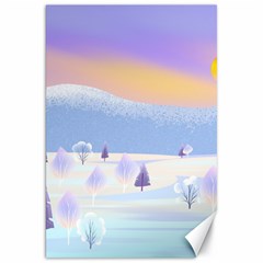 Vector Winter Landscape Sunset Evening Snow Canvas 20  X 30  by Pakjumat