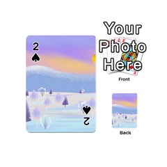 Vector Winter Landscape Sunset Evening Snow Playing Cards 54 Designs (mini) by Pakjumat