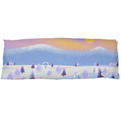 Vector Winter Landscape Sunset Evening Snow Body Pillow Case Dakimakura (two Sides) by Pakjumat