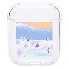 Vector Winter Landscape Sunset Evening Snow Hard Pc Airpods 1/2 Case by Pakjumat