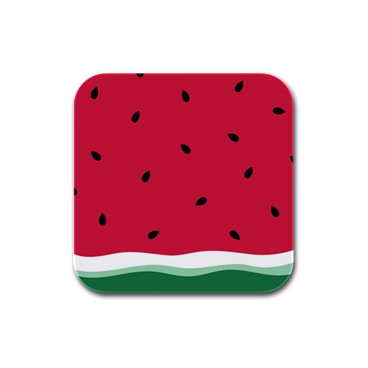 Minimalist Summer Watermelon Wallpaper Rubber Square Coaster (4 pack)