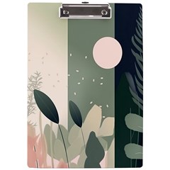 Spring Floral Plants Foliage Minimal Minimalist A4 Acrylic Clipboard by Pakjumat