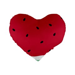 Minimalist Summer Watermelon Wallpaper Standard 16  Premium Heart Shape Cushions by Pakjumat