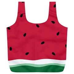 Minimalist Summer Watermelon Wallpaper Full Print Recycle Bag (xl) by Pakjumat