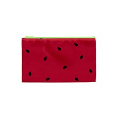 Minimalist Summer Watermelon Wallpaper Cosmetic Bag (xs) by Pakjumat