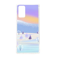 Vector Winter Landscape Sunset Evening Snow Samsung Galaxy Note 20 Tpu Uv Case