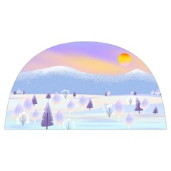 Vector Winter Landscape Sunset Evening Snow Anti Scalding Pot Cap