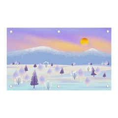 Vector Winter Landscape Sunset Evening Snow Banner And Sign 5  X 3 