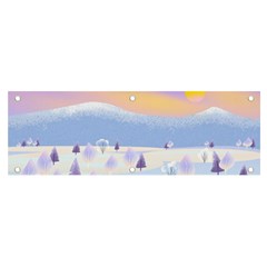 Vector Winter Landscape Sunset Evening Snow Banner And Sign 6  X 2 