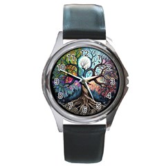 Tree Colourful Round Metal Watch by Pakjumat