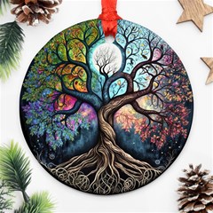 Tree Colourful Round Ornament (two Sides)