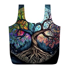 Tree Colourful Full Print Recycle Bag (l) by Pakjumat