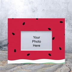 Minimalist Summer Watermelon Wallpaper White Tabletop Photo Frame 4 x6  by Pakjumat