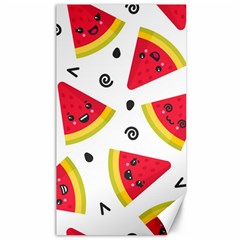 Cute Smiling Watermelon Seamless Pattern White Background Canvas 40  X 72  by Pakjumat