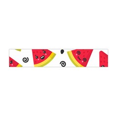 Cute Smiling Watermelon Seamless Pattern White Background Premium Plush Fleece Scarf (mini) by Pakjumat