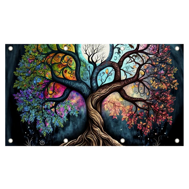 Tree Colourful Banner and Sign 7  x 4 