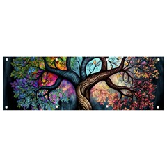 Tree Colourful Banner And Sign 9  X 3  by Pakjumat