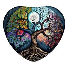 Tree Colourful Heart Glass Fridge Magnet (4 Pack) by Pakjumat