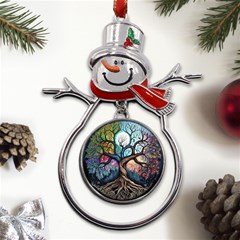 Tree Colourful Metal Snowman Ornament