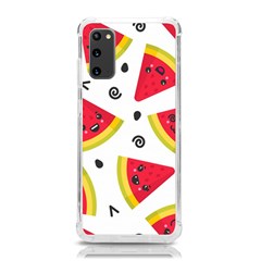 Cute Smiling Watermelon Seamless Pattern White Background Samsung Galaxy S20 6 2 Inch Tpu Uv Case by Pakjumat