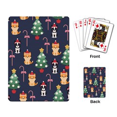 Boston Terrier Welsh Corgi Puppies Seamless Pattern Wallpaper Playing Cards Single Design (rectangle)