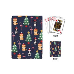 Boston Terrier Welsh Corgi Puppies Seamless Pattern Wallpaper Playing Cards Single Design (mini)