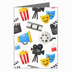 Cinema Icons Pattern Seamless Signs Symbols Collection Icon Greeting Card by Pakjumat